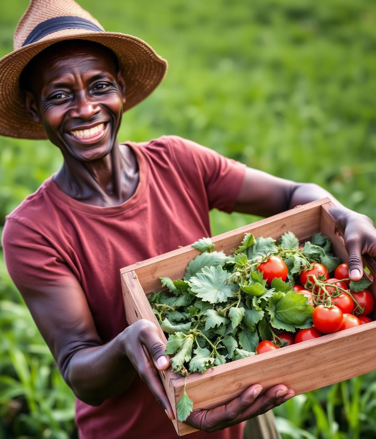 Smallholder farmer with fresh harvest